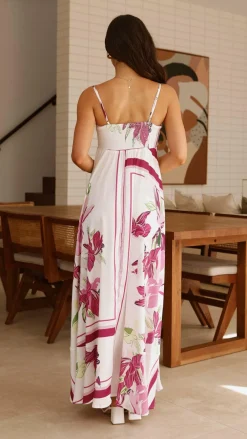 YH AND CO Dresses|Maxi^Kaethe Maxi Dress - White/Pink