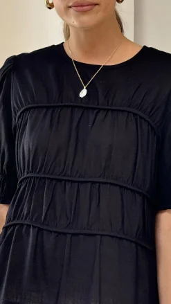 YH AND CO Tops^Kai Short Sleeve Top - Black