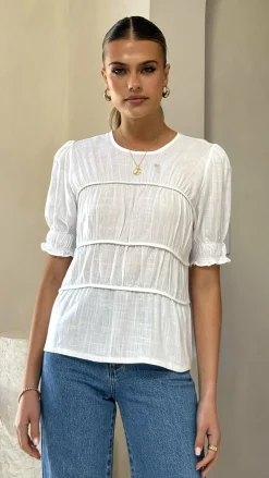 YH AND CO Tops^Kai Short Sleeve Top - White