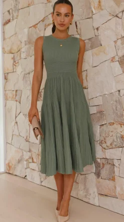 My Girl Knit Dresses|Knitwear^Kaida Midi Dress - Olive