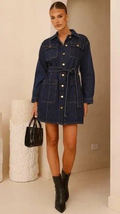 Fashion Allied Sale Dresses^Kailas Mini Dress - Indigo Denim