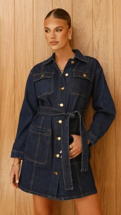 Fashion Allied Sale Dresses^Kailas Mini Dress - Indigo Denim