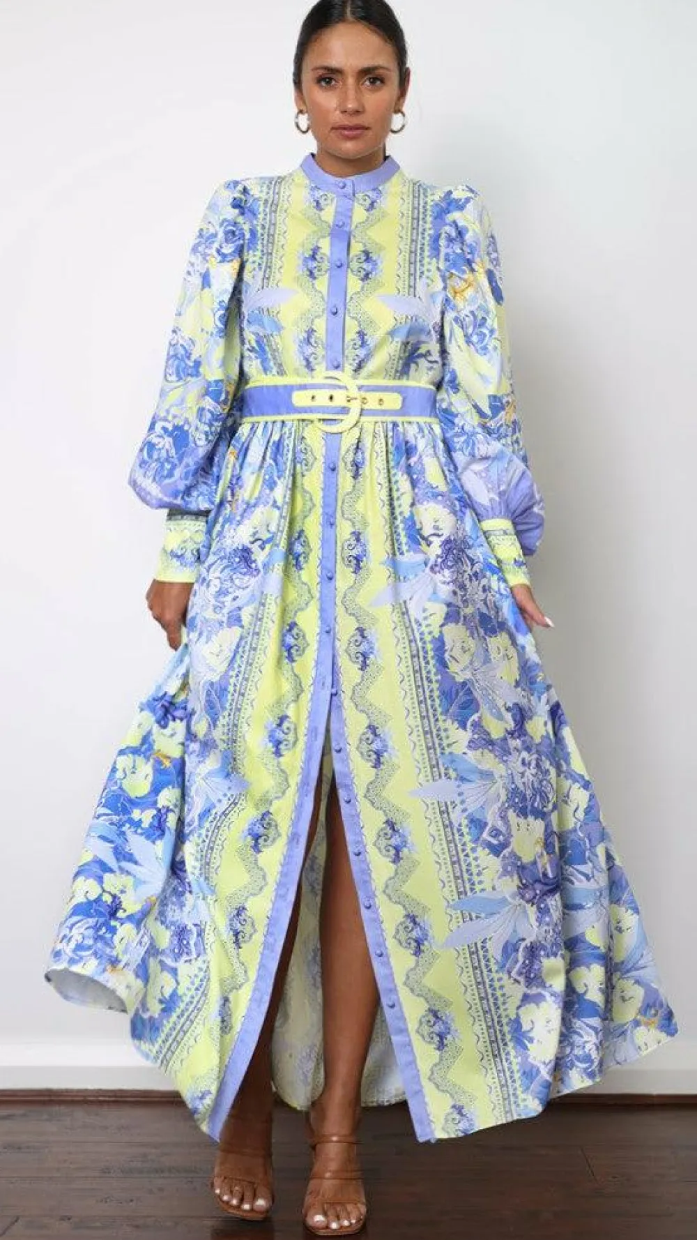 Bubblegum Dresses|Bump Friendly^Kalliope Maxi Dress - Blue/Yellow