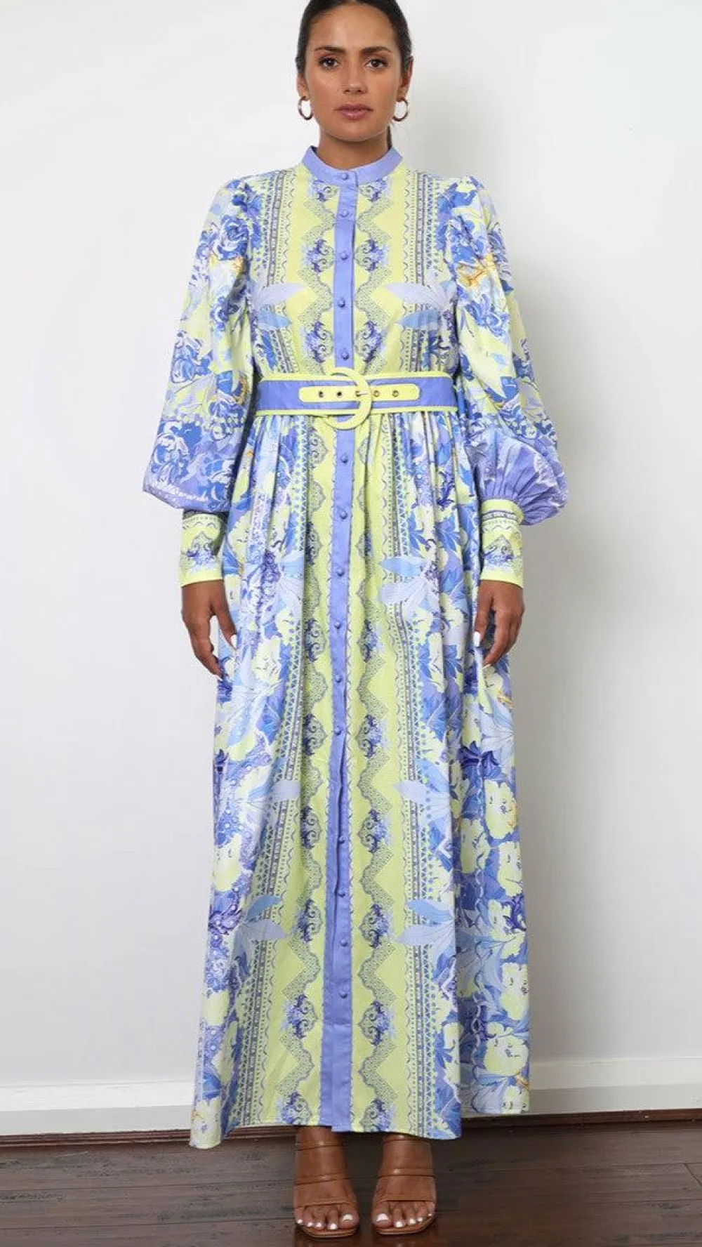 Bubblegum Dresses|Bump Friendly^Kalliope Maxi Dress - Blue/Yellow