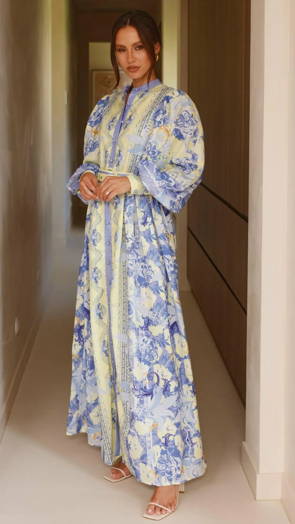 Bubblegum Dresses|Bump Friendly^Kalliope Maxi Dress - Blue/Yellow