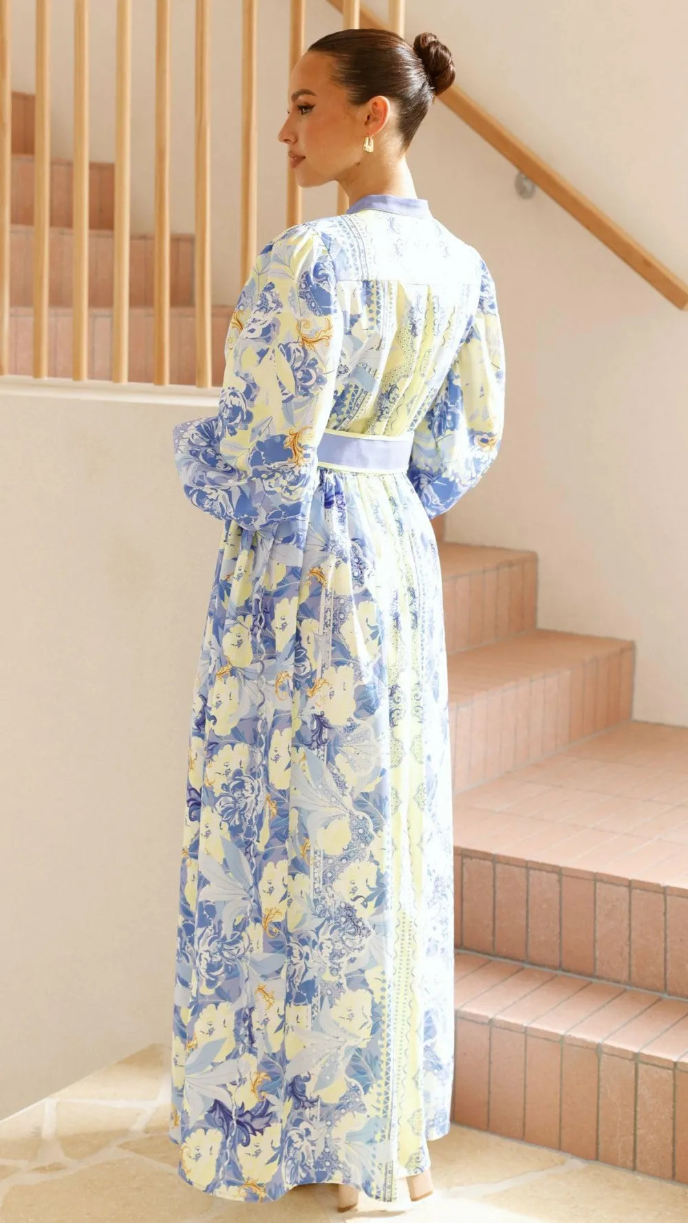 Bubblegum Dresses|Bump Friendly^Kalliope Maxi Dress - Blue/Yellow