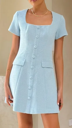 Style State Dresses|Mini^Karen Tweed Mini Dress - Blue
