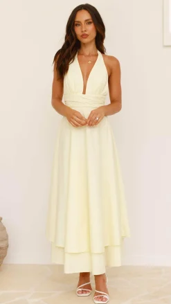 SASHA (BNE) Dresses|Maxi^Kathy Halter Neck Maxi Dress - Lemon