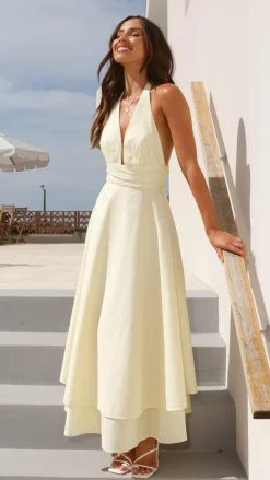 SASHA (BNE) Dresses|Maxi^Kathy Halter Neck Maxi Dress - Lemon