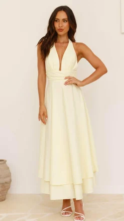 SASHA (BNE) Dresses|Maxi^Kathy Halter Neck Maxi Dress - Lemon