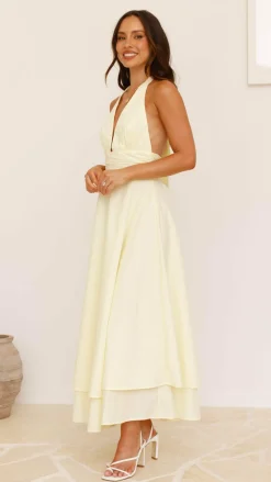 SASHA (BNE) Dresses|Maxi^Kathy Halter Neck Maxi Dress - Lemon