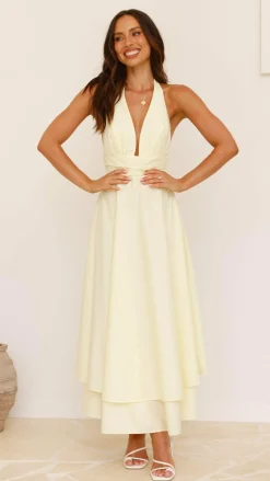 SASHA (BNE) Dresses|Maxi^Kathy Halter Neck Maxi Dress - Lemon
