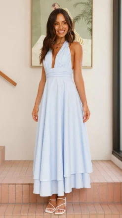 SASHA (BNE) Dresses|Maxi^Kathy Halter Neck Maxi Dress - Light Blue