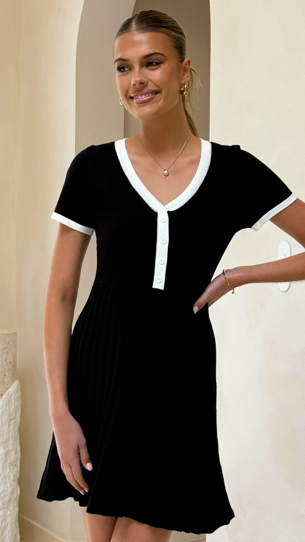 Amore Agencies Knit Dresses|Knitwear^Kaylee Pleat Dress - Black