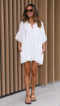 Desire Playsuits^Keely Playsuit - White