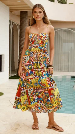 Prem Group Dresses|Midi^Kelani Luxe Midi Dress - Phaedra Print