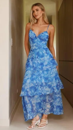 SASHA (BNE) Dresses|Maxi^Kelli Maxi Dress - Blue Floral