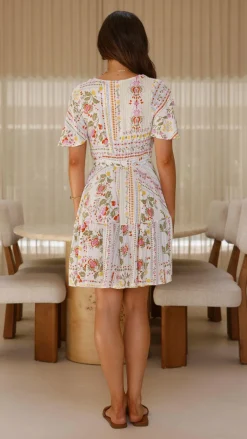Iris Maxi Dresses|Mini^Kelsie Short Sleeve Mini Dress - Leah Print