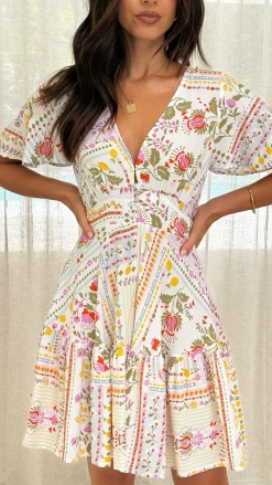 Iris Maxi Dresses|Mini^Kelsie Short Sleeve Mini Dress - Leah Print