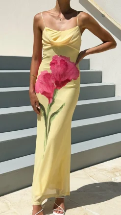 SASHA (BNE) Dresses|Maxi^Kiaya Maxi Dress - Yellow/Blossom