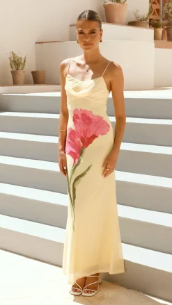 SASHA (BNE) Dresses|Maxi^Kiaya Maxi Dress - Yellow/Blossom