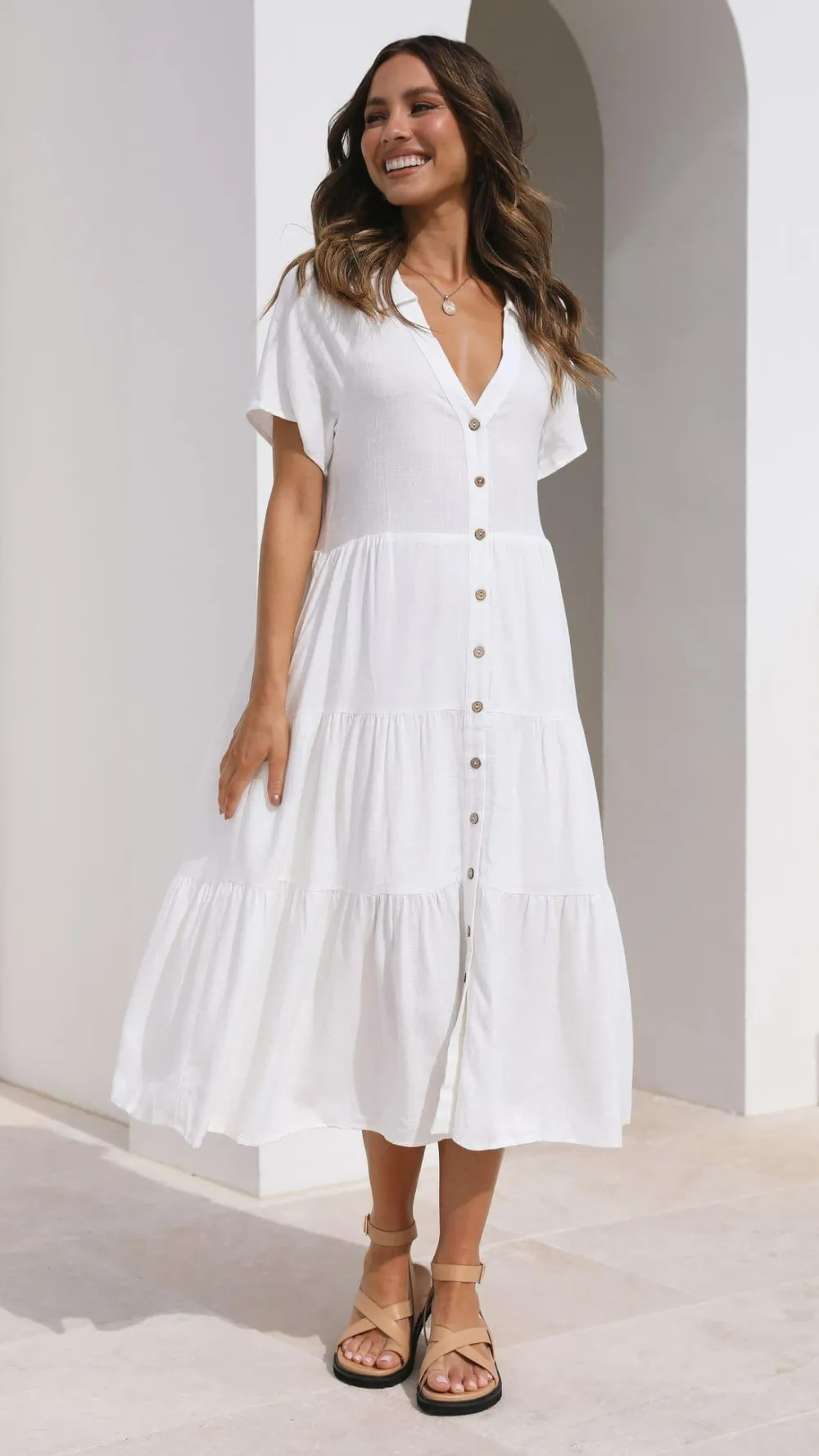 Desire Dresses|Midi^Kimberly Midi Dress - White