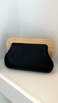 Adorne Bags^Kimmi Timber Frame Clutch - Black