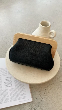 Adorne Bags^Kimmi Timber Frame Clutch - Black
