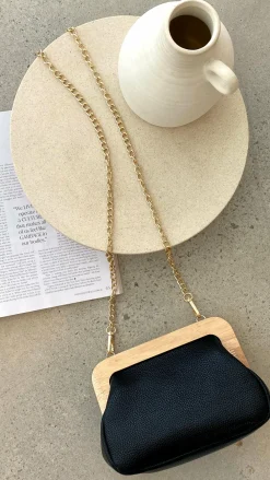 Adorne Bags^Kimmi Timber Frame Clutch - Black