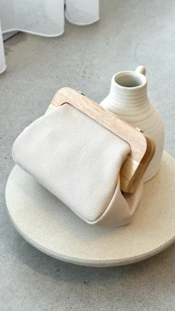Adorne Bags^Kimmi Timber Frame Clutch - Nude