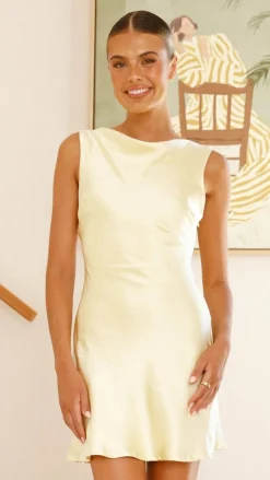LILYWHYT Sale Dresses^Korie Boatneck Mini Dress - Yellow