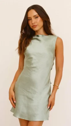 LILYWHYT Sale Dresses^Korie Boatneck Mini Dress - Sage