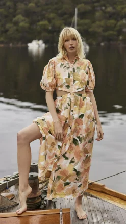 Girl and the Sun Dresses|Midi^Kylo Midi Dress - Mallorca Floral