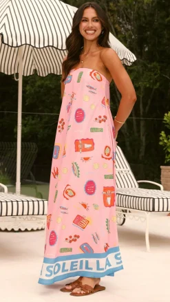 By Frankie Sale Dresses^La Sirena Strapless Maxi Dress - Pink Soleil