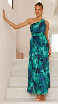 Shareen Dresses|Maxi^Laken Maxi Dress - Green Print