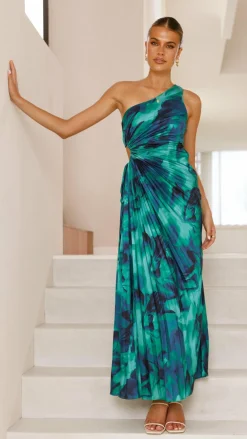 Shareen Dresses|Maxi^Laken Maxi Dress - Green Print