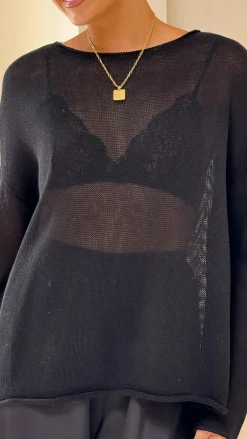Little Lies Knit Tops|Knitwear^Lakoa Knit Top - Black
