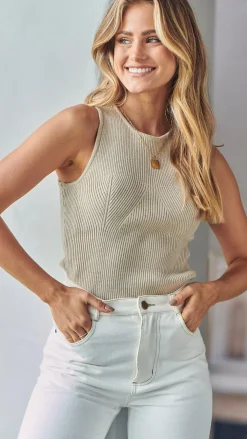 Fashion Allied Knit Tops|Knitwear^Laney Tank - Beige