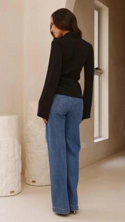 Burans Tops^Lani Open Front Top - Black