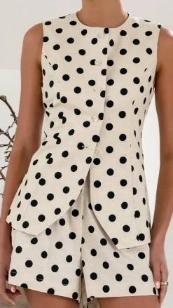 Fashion Allied Bottoms|Sets^Laolani Shorts - Oat Black Polka