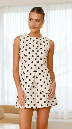 Fashion Allied Bottoms|Sets^Laolani Shorts - Oat Black Polka