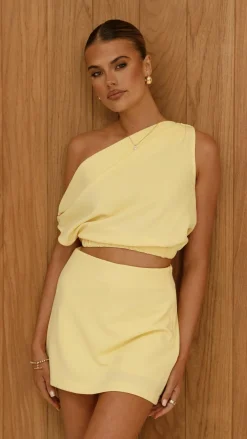 YH AND CO Sets|Tops^Lauren Off Shoulder Top - Yellow