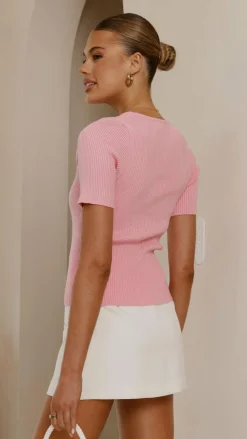 Fashion Allied Knit Tops|Knitwear^Laylin Ribbed Top - Pink