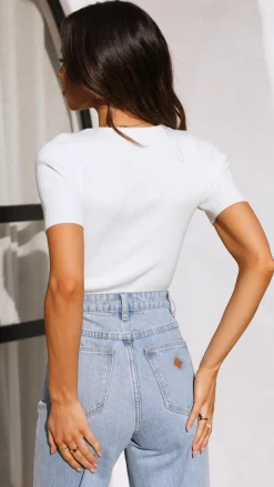 Fashion Allied Tops^Laylin Ribbed Top - White
