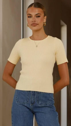 Fashion Allied Knit Tops|Knitwear^Laylin Ribbed Top - Yellow