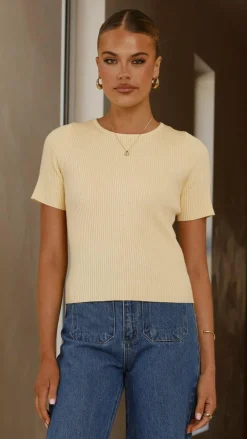 Fashion Allied Knit Tops|Knitwear^Laylin Ribbed Top - Yellow