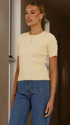 Fashion Allied Knit Tops|Knitwear^Laylin Ribbed Top - Yellow