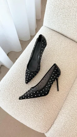 Billini Billini|Wedding Guest Dresses^Lee Heels - Black Mesh Diamante