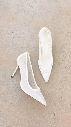 Billini Billini|Heels^Lee Heels - White Mesh Diamante