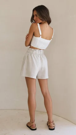 Fashion Allied Bottoms^Leila Shorts - Oatmeal